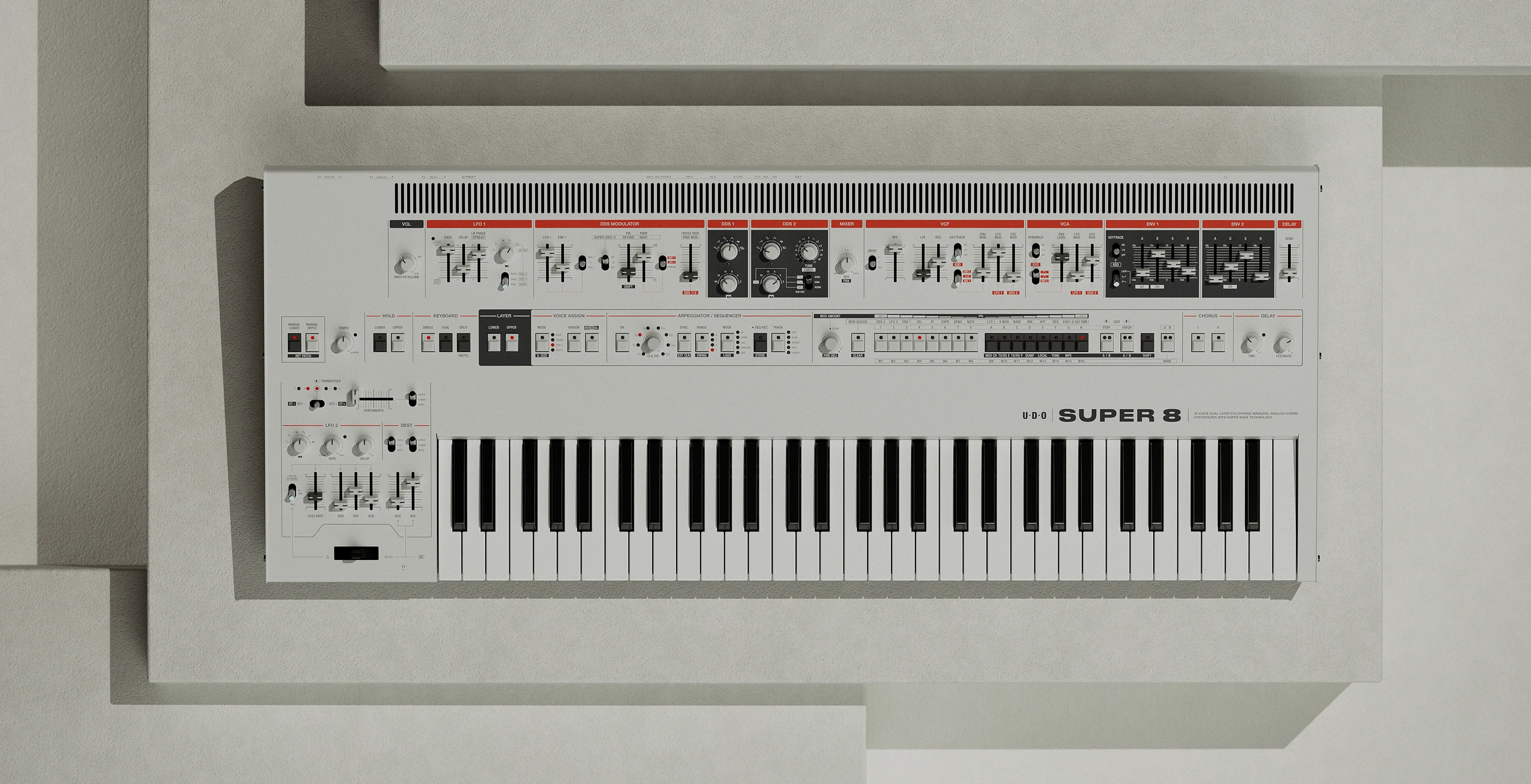 Super 8 | 16 voice dual layer polyphonic binaural analog-hybrid